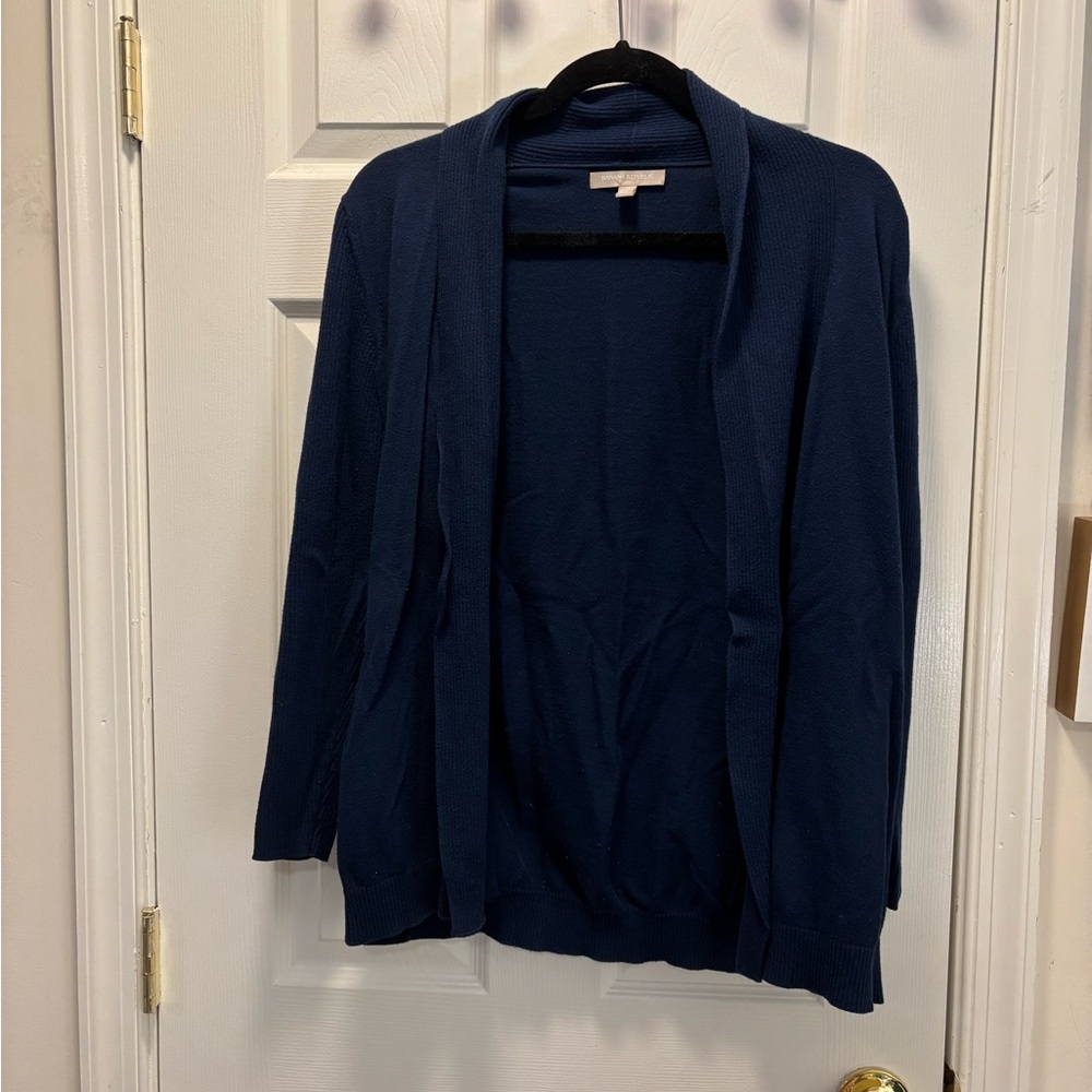 Women's Navy Blue Open Front Cardigan